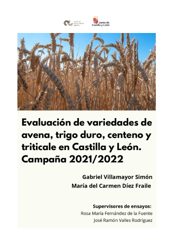 Evaluación de variedades de avena, trigo duro, centeno y triticale en Castilla y León. Campaña 2021-2022